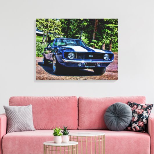 1969 Camaro SS Super Sport Spierauto Canvas Afdruk (Insitu (Woonkamer))