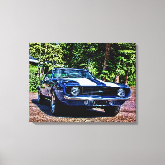 1969 Camaro SS Super Sport Spierauto Canvas Afdruk (Voorkant)