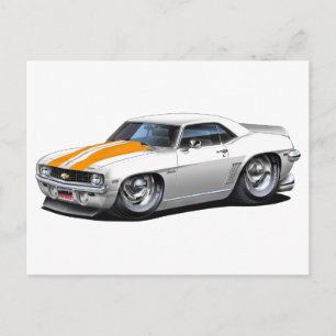 1969 Camaro SS Witte Oranje auto Briefkaart