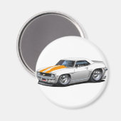 1969 Camaro SS Witte Oranje auto Magneet (Voorkant / Achterkant)