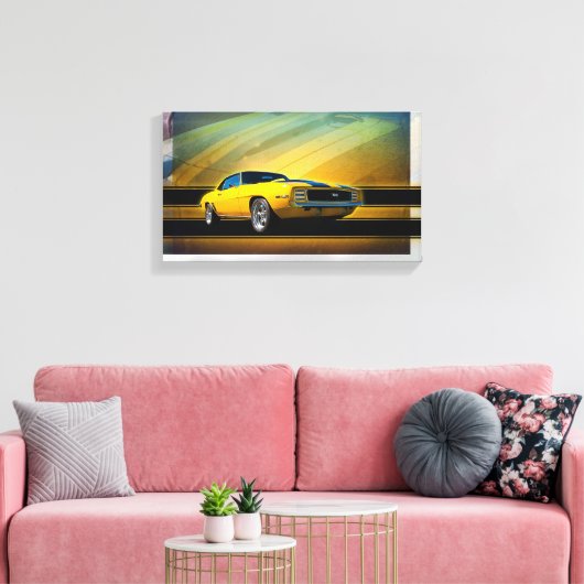 1969 Camaro SS Wrapped Canvas Afdruk (Insitu (Woonkamer))