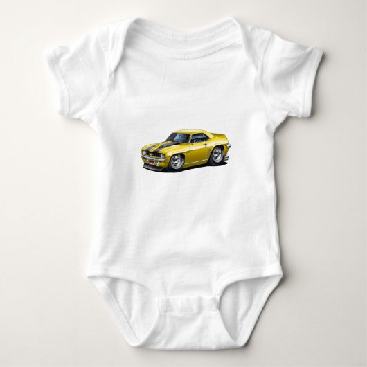 1969 Camaro SS Yellow-Black Car Romper (Voorkant)