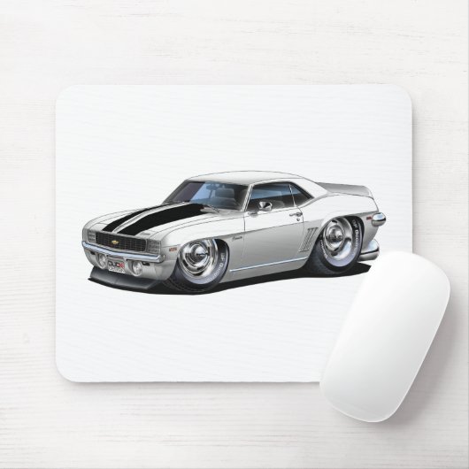 1969 Camaro White-Black Car Muismat (Met muis)