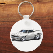 1969 Camaro White Car Sleutelhanger (Voorkant)