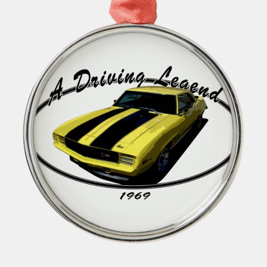 1969 CAMARO Z28 GEEL METALEN ORNAMENT (Voorkant)