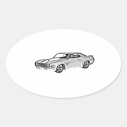 1969 Camaro Z28 Ovale Sticker (Voorkant)