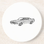 1969 Camaro Z28 Zandsteen Onderzetter (Voorkant)