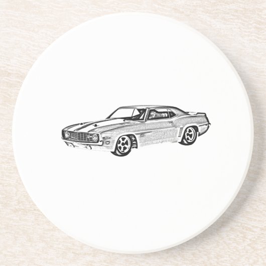 1969 Camaro Z28 Zandsteen Onderzetter (Voorkant)