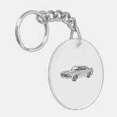 1969 Camaro Z28 zwart-wit, acryl Sleutelhanger (Voorkant Links)