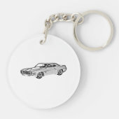 1969 Camaro Z28 zwart-wit, acryl Sleutelhanger (Achterkant)