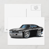1969 Chevelle Black-White-auto Briefkaart (Voorkant / Achterkant)