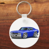 1969 Chevelle Blue Car Sleutelhanger (Voorkant)