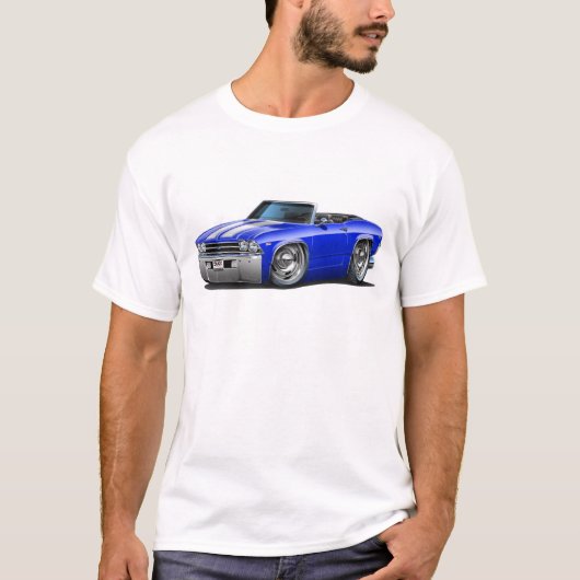 1969 Chevelle Blue-White Convertible T-shirt (Voorkant)