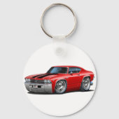 1969 Chevelle Red-Black Car Sleutelhanger (Voorkant)