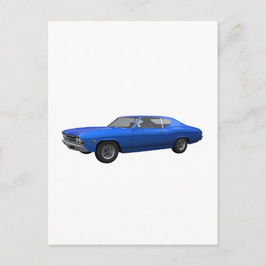 1969 Chevelle SS: Blauwe afwerking Briefkaart (Voorkant)
