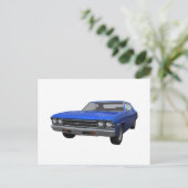 1969 Chevelle SS: Blauwe afwerking Briefkaart (Staand voorkant)