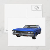 1969 Chevelle SS: Blauwe afwerking Briefkaart (Voorkant / Achterkant)