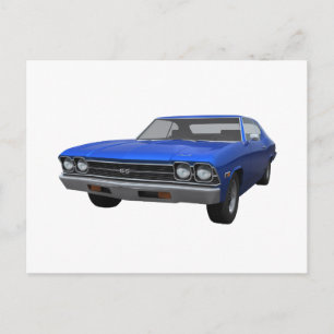 1969 Chevelle SS: Blauwe afwerking Briefkaart
