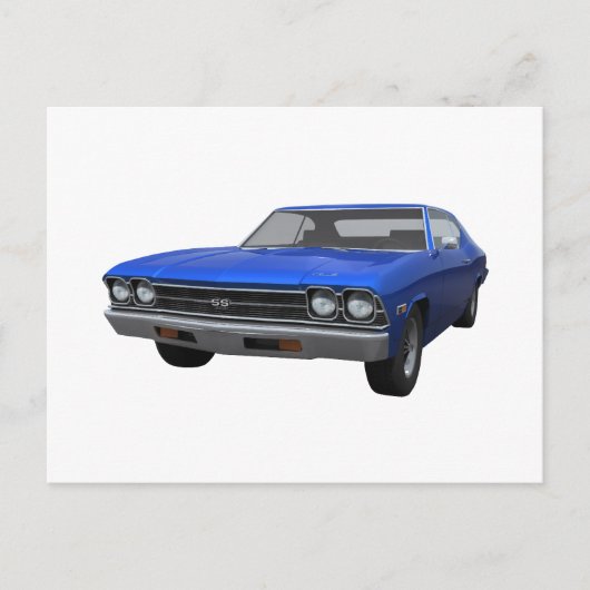 1969 Chevelle SS: Blauwe afwerking Briefkaart (Voorkant)