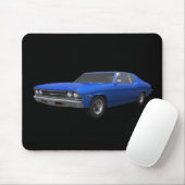 1969 Chevelle SS: Blauwe afwerking: Mousepad Muismat (Met muis)
