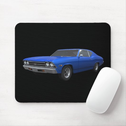 1969 Chevelle SS: Blauwe afwerking: Mousepad Muismat (Met muis)