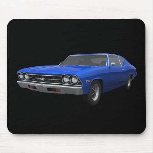 1969 Chevelle SS: Blauwe afwerking: Mousepad Muismat (Voorkant)
