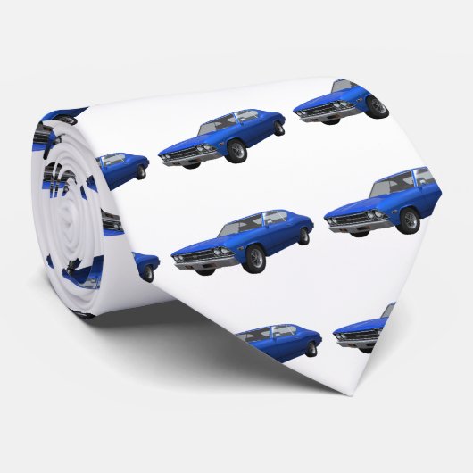 1969 Chevelle SS: Blauwe afwerking Stropdas (Opgerold)