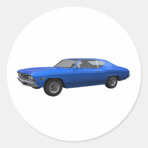 1969 Chevelle SS: Blue Finish Ronde Sticker
