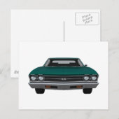 1969 Chevelle SS: Groene afwerking Briefkaart (Voorkant / Achterkant)