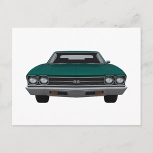 1969 Chevelle SS: Groene afwerking Briefkaart