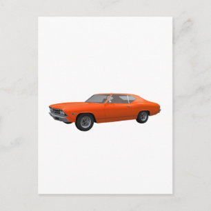 1969 Chevelle SS: Oranje Fins Briefkaart