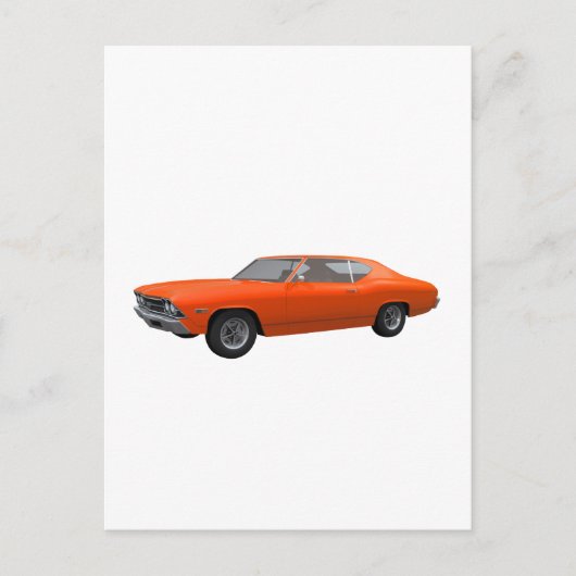 1969 Chevelle SS: Oranje Fins Briefkaart (Voorkant)