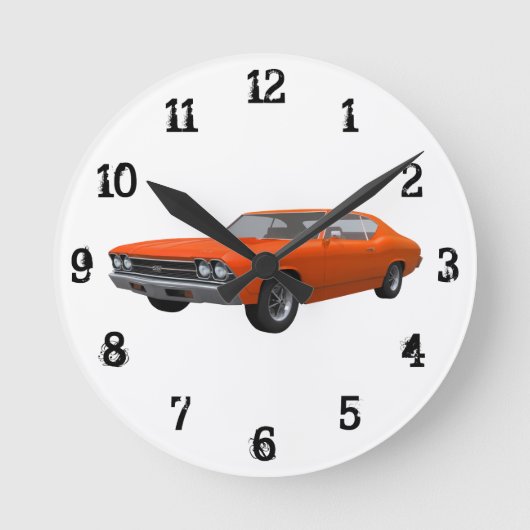 1969 Chevelle SS: Wall Clock Ronde Klok (Voorkant)