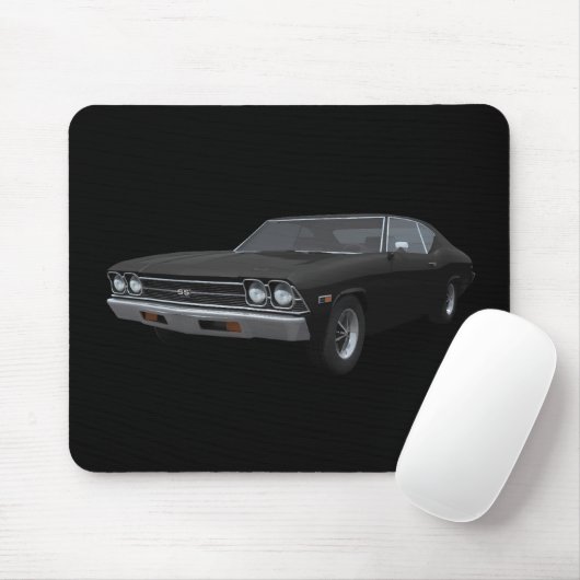 1969 Chevelle SS: zwarte finish: Mousepad Muismat (Met muis)