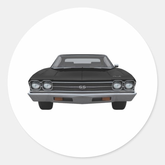 1969 Chevelle SS: zwarte finse Ronde Sticker (Voorkant)