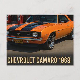 1969 Chevrolet Camaro Amerikaanse Muscle Car Weg Briefkaart