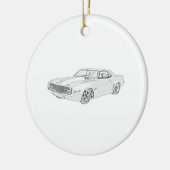 1969 Chevrolet Camaro Pencil Stijlillustratie Keramisch Ornament (Links)