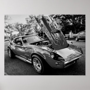 1969 Chevrolet Corvette met bewegingsprestaties En Poster