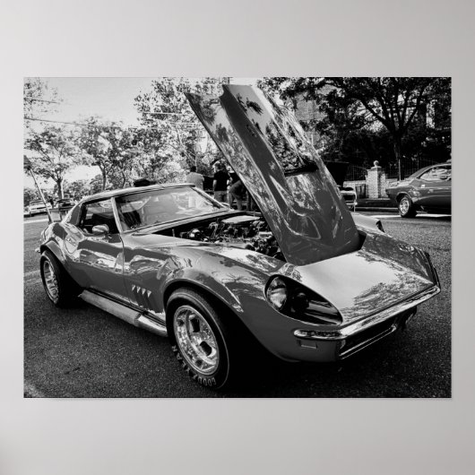 1969 Chevrolet Corvette met bewegingsprestaties En Poster (Voorkant)