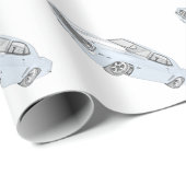 1969 Chevy Camaro Blue White Stripes Bowtie Muscle Cadeaupapier (Rol Hoek)