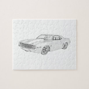 1969 Chevy Camaro Pencil Stijltekening Legpuzzel