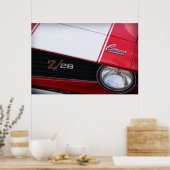 1969 Chevy Camaro Z/28 Red Poster (Keuken)