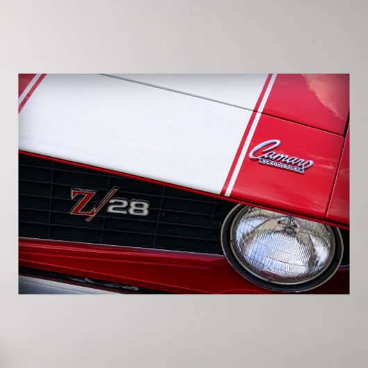 1969 Chevy Camaro Z/28 Red Poster (Voorkant)