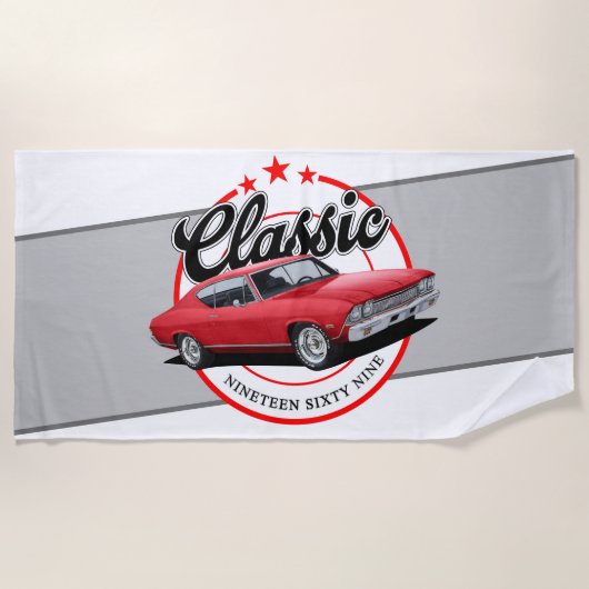 1969 Classic Muscle Car Strandlaken (Voorkant)