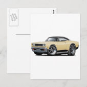 1969 Coronet RT Tan-Black Briefkaart (Voorkant / Achterkant)