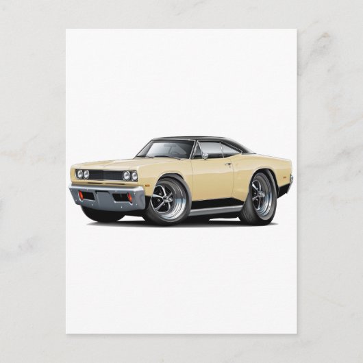 1969 Coronet RT Tan-Black Briefkaart (Voorkant)