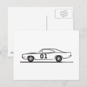 1969 Dodge Charger General Lee Briefkaart (Voorkant / Achterkant)