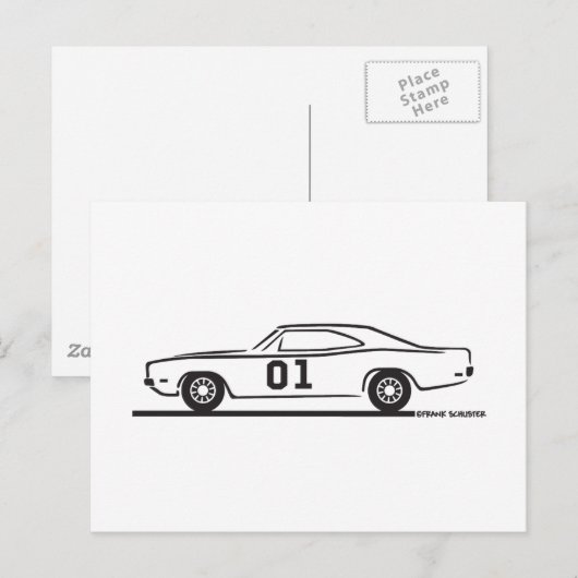 1969 Dodge Charger General Lee Briefkaart (Voorkant / Achterkant)