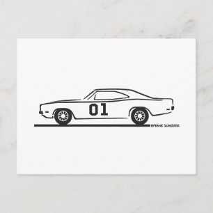 1969 Dodge Charger General Lee Briefkaart