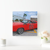 1969 Dodge Charger General Lee Photo Clock Vierkante Klok (Huis)